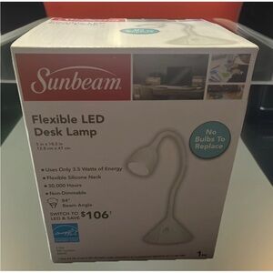 White Sunbeam Flexible Neck LED Desk Lamp